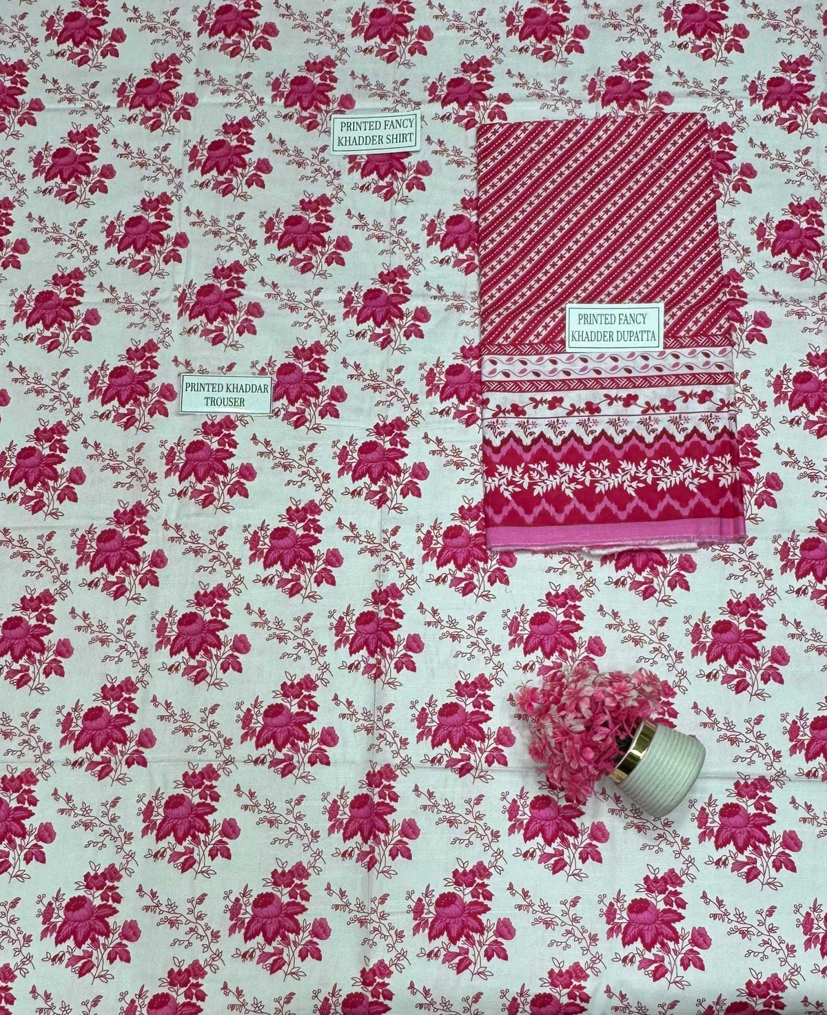 Saya Premium 3-Piece Printed Khaddar Suit – Unstitched winter Collection (saya replica)