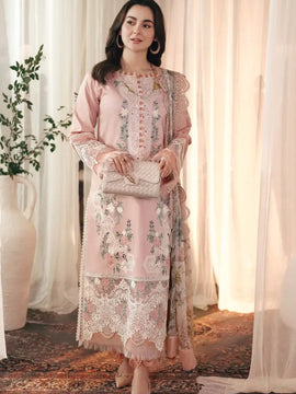 3 Pcs Women's Unstitched Chikankari Embroidered Suit