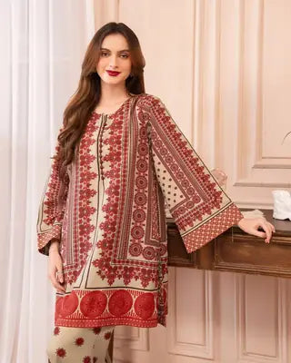 Stylish Printed Shirt and Trouser Set - 2 Pcs