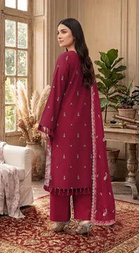 3 Pcs Women's Unstitched Embroidered Suit