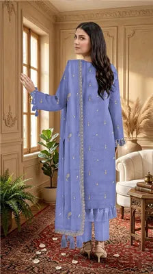 3 Pcs Women's Unstitched Embroidered Suit Loved by 31+