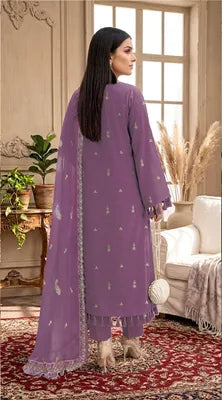 3 Pcs Women's Unstitched Embroidered Suit