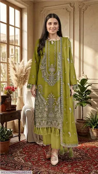 3 Pcs Women's Unstitched Embroidered Suit