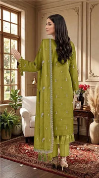 3 Pcs Women's Unstitched Embroidered Suit