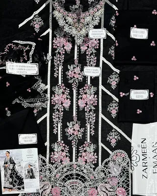 3 Pcs Women's Unstitched Embroidered Suit