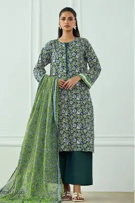 3 Pcs Women's Unstitched Printed Suit