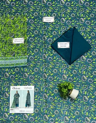 3 Pcs Women's Unstitched Printed Suit