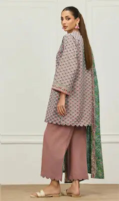 3 Pcs Women's Unstitched Printed Suit