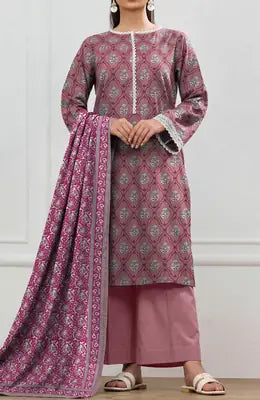 3 Pcs Women's Unstitched Printed Suit