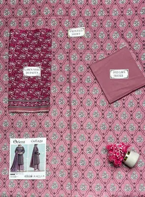 3 Pcs Women's Unstitched Printed Suit