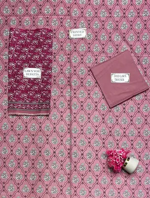 3 Pcs Women's Unstitched Printed Suit