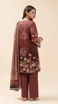 3 Pcs Women's Unstitched Printed Suit