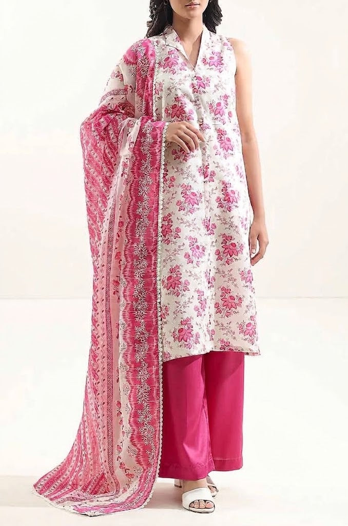 Saya Premium 3-Piece Printed Khaddar Suit – Unstitched winter Collection (saya replica)