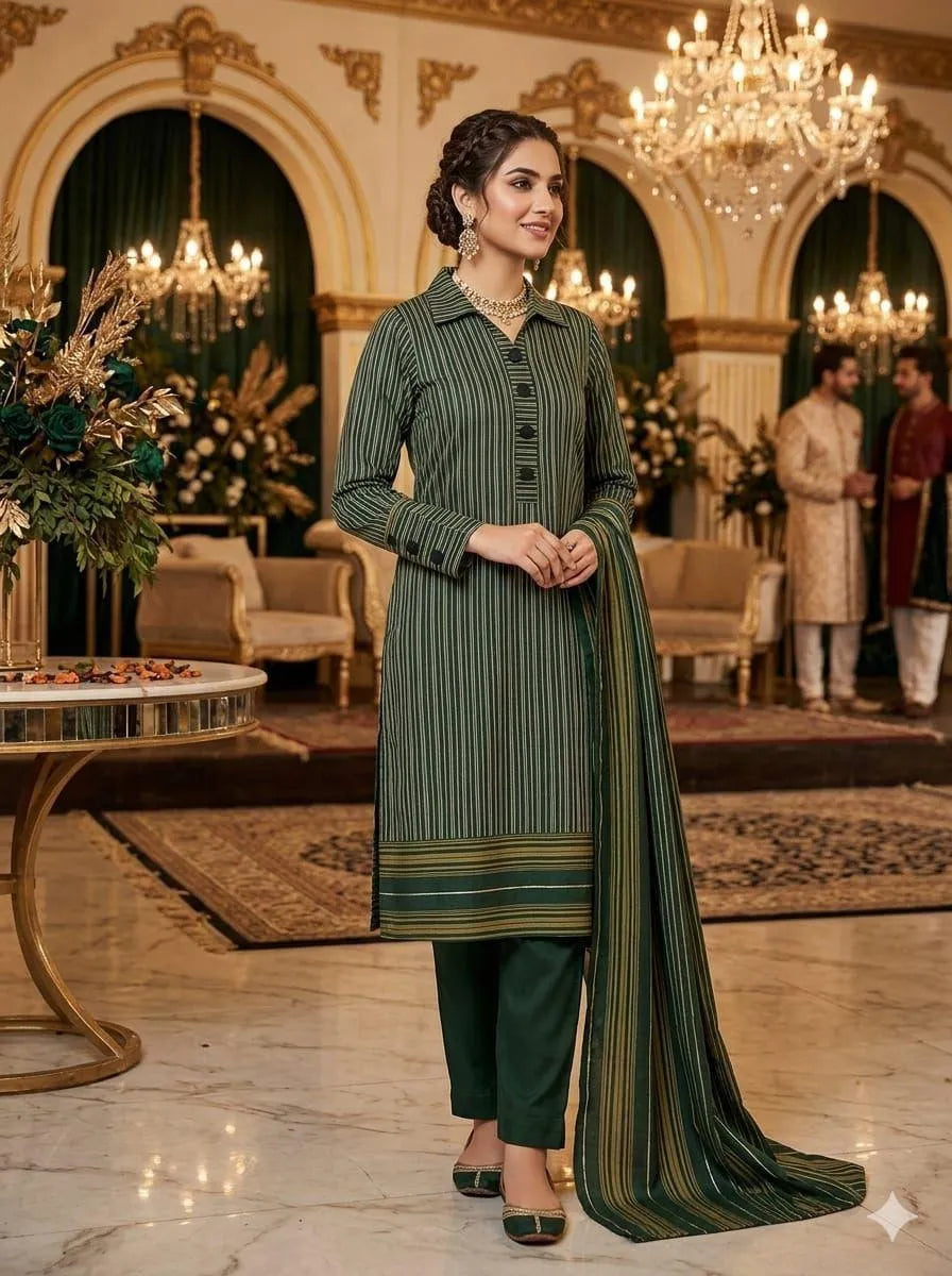 Printed Khaadi 3Pcs Shirt Trouser Dupatta Set