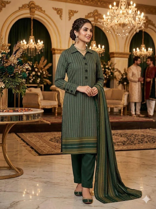 Printed Khaadi 3Pcs Shirt Trouser Dupatta Set