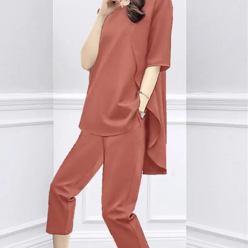 Black Loose Slimming Women's 2-Piece Suit Spring Summer