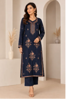 2 Piece Unstitched Cotton Suit for Women – Embroidered Summer Collection