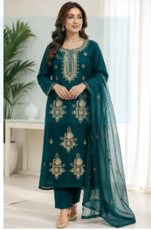2 Piece Unstitched Cotton Suit for Women – Embroidered Summer Collection