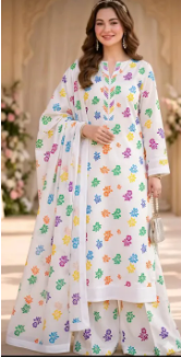 Trending Flora Senta Printed 2 Piece Suit for Women – Summer Lawn 2PC Dress Stylish Floral Printed Kurti Trouser Set Soft Comfortable Fabric Casual Daily Wear Party Wear Pakistani Ladies Fashion Elegant Trendy Outfit