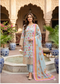 Al Haram Collections Premium Floral Summer Suit for Women.3 piece ladies suit.