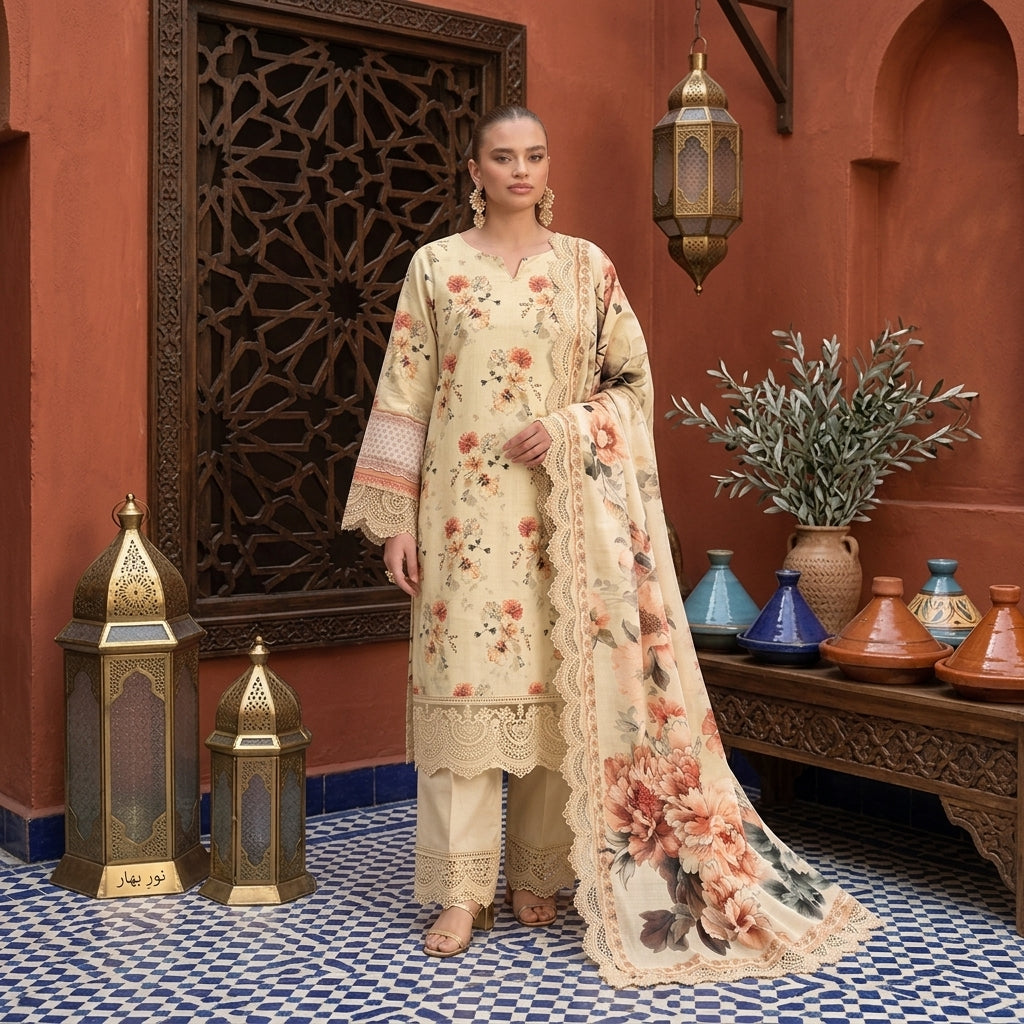 Malhaar Winter Unstitched 3-Piece Linen Suit - Volume 01