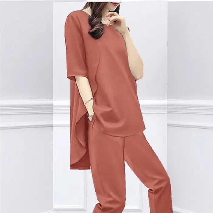 Black Loose Slimming Women's 2-Piece Suit Spring Summer